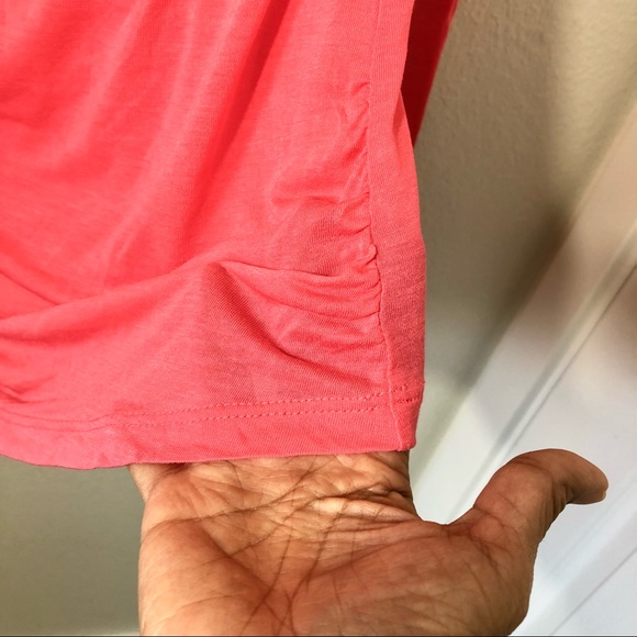 BEBE Set Long Sleeve Ruched Cowl Neck Top Plus Matching Tank Coral Sz S - Picture 9 of 11